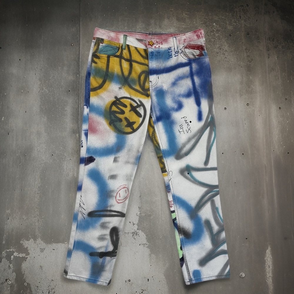 ASSPIZZA "Graffiti" Premium Cut & Sew Denim Jeans